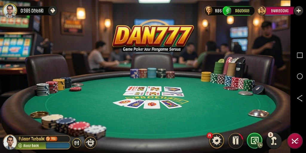 Tampilan gameplay Poker yang mengesankan dan interaktif.