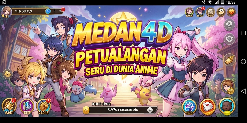 Tampilan permainan seru di dunia anime yang penuh warna.