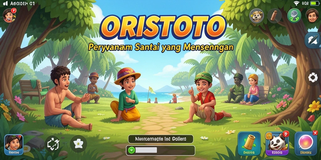 Tangkapan layar gameplay ORISTOTO yang penuh warna dan menyenangkan.