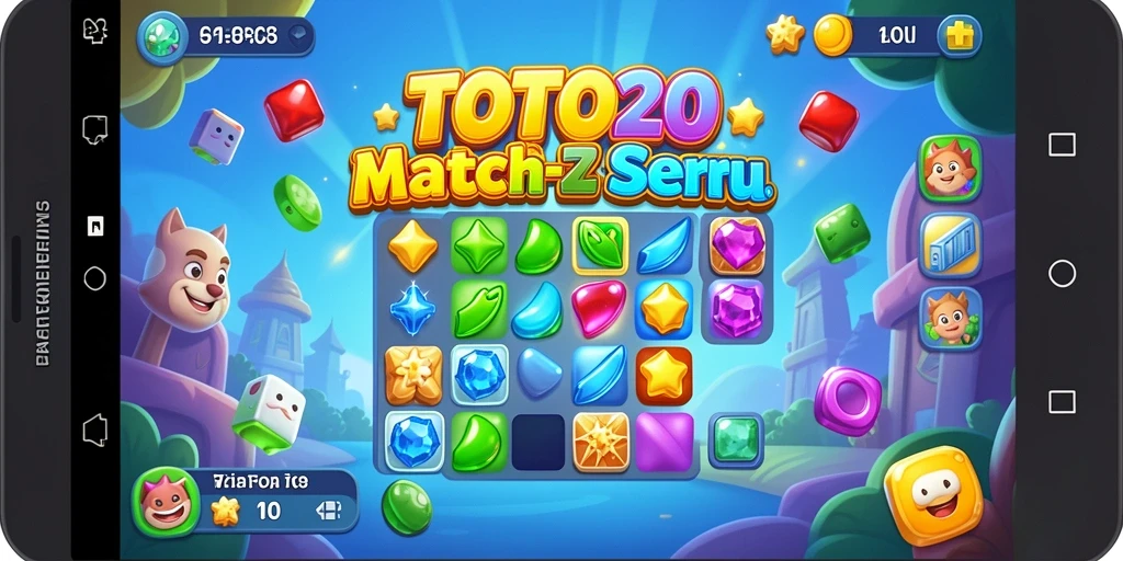 TOTO20 screenshot menampilkan gameplay match-3 yang seru dan colorful.