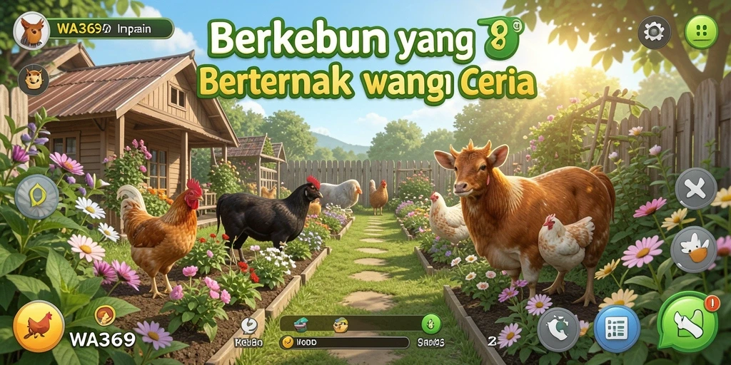 Tampilan menakjubkan gameplay WA369 dengan kebun yang rimbun.