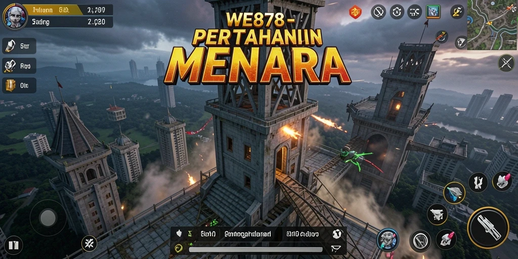 Gameplay WE878 yang menegangkan dalam pertempuran Tower Defense.